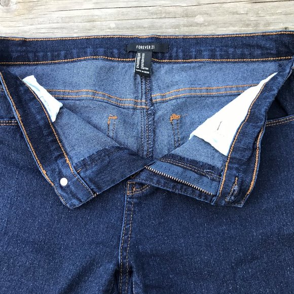 Forever 21 Women Jeans Dark Blue Stretched Jeans S - Picture 4 of 9